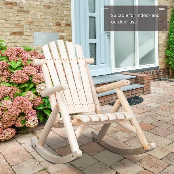 Outdoor log rocking chair hot sale