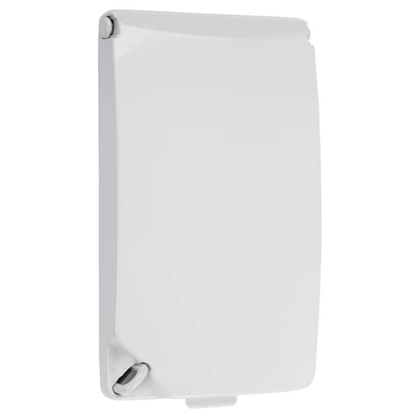 Photo 1 of 1-Gang Horizontal/Vertical Metallic Weatherproof Flat Cover (24-in-1-Configurations), White