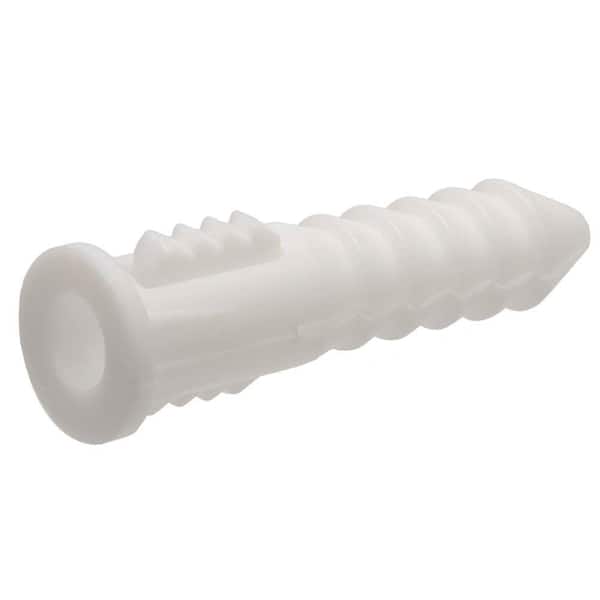 Everbilt #8-10 x 1 in. White Ribbed Plastic Anchor with Pan-Head Combo Drive Screw (10-Piece)