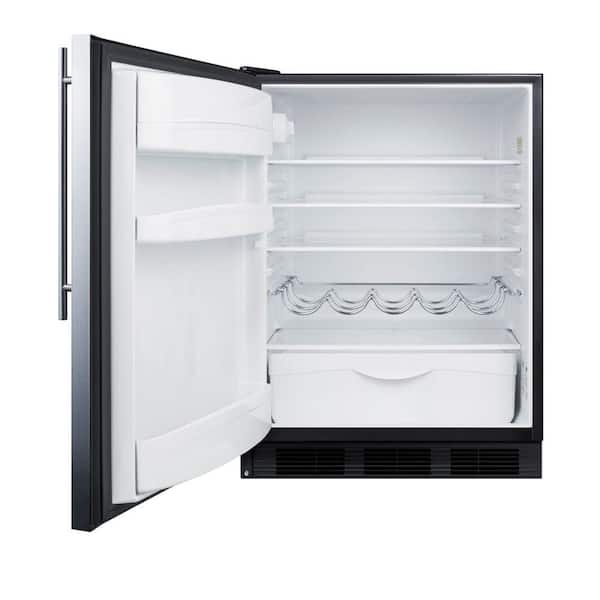 24 in. W 5.5 cu. ft. Mini Refrigerator in Stainless Steel without Freezer