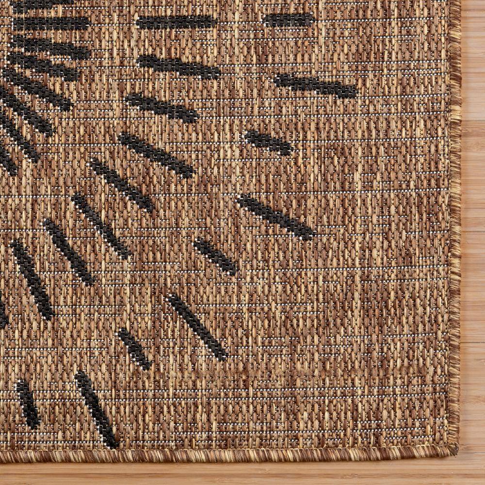 Chestnut Brown Geometric Flatweave Indoor Outdoor Rug, 8' x 10'