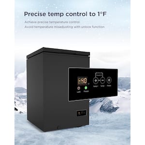 21.8 in. W, 3.5 cu. ft., Manual Defrost Chest Freezer Free-Standing Top Door Freezer in Black