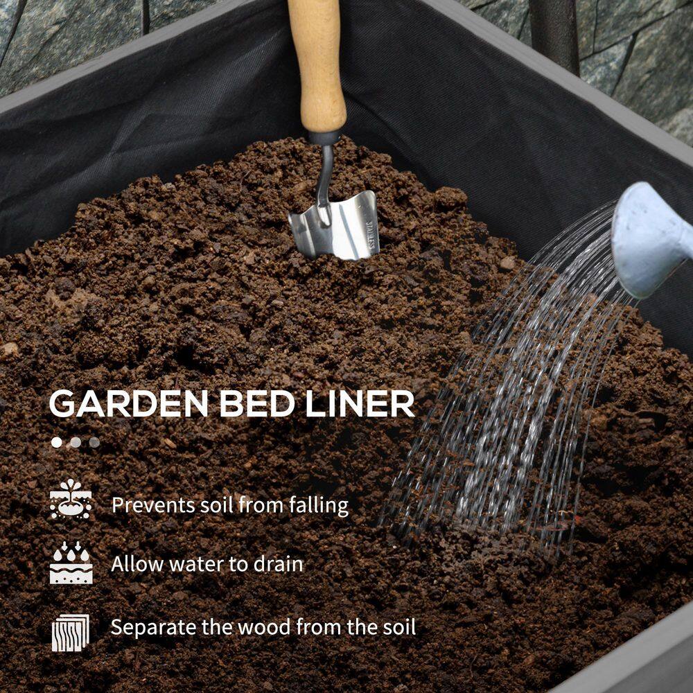 Extra Large Gray Fir Wood Raised Garden Bed with Legs and Drainage