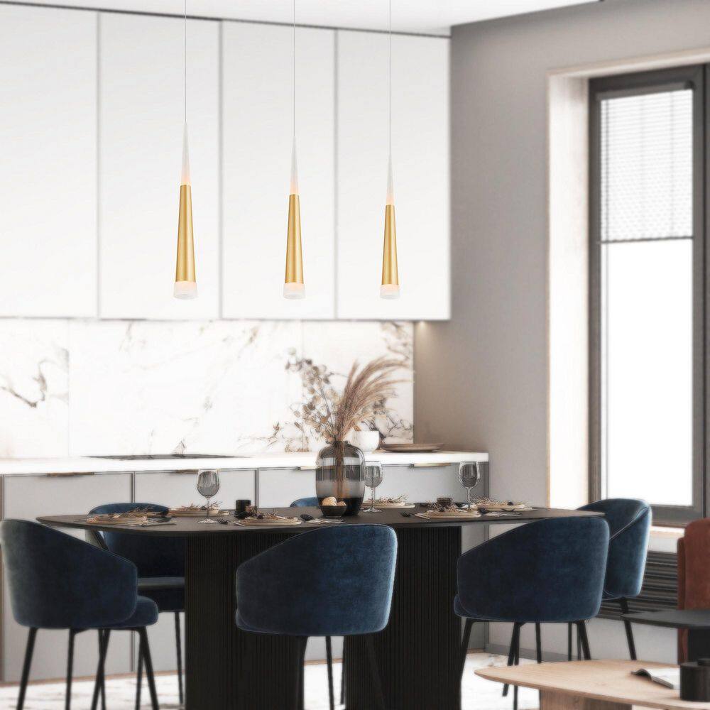 Andes Contemporary LED Mini Pendant in Satin Gold
