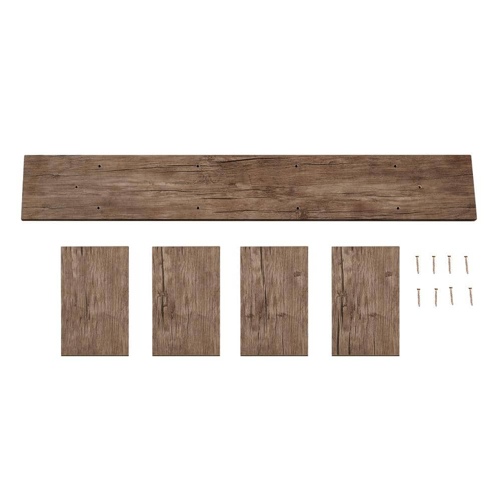 Hickory 4-Tier Floating Wall Shelf Unit