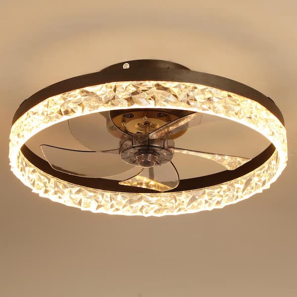 19.7 in. Indoor Black Smart Dimmable Ceiling Fan with Timer, 6-Speed Adjustable and Remote