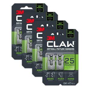 CLAW 25 lbs. Drywall Picture Hanger with Temporary Spot Marker (Pack of 16-Hangers and 16-Markers)