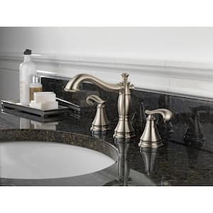 Cassidy 8 in. Widespread 2-Handle Bathroom Faucet with Metal Drain Assembly in Stainless (Handles Not Included)