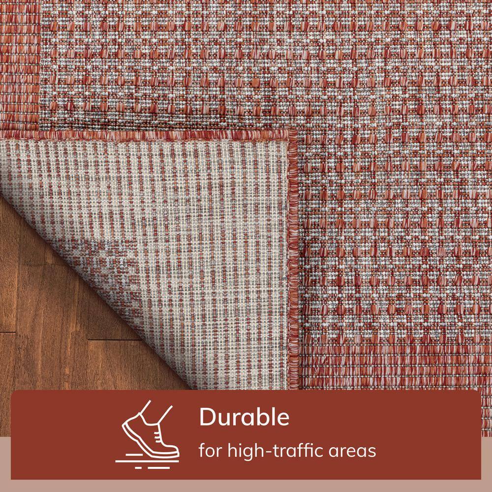 Coral Synthetic 5' x 7' Easy-Care Rectangular Area Rug