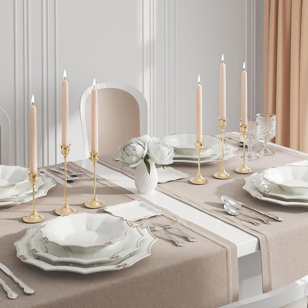 Gold Metal Taper Candlestick Holder 6-Pack