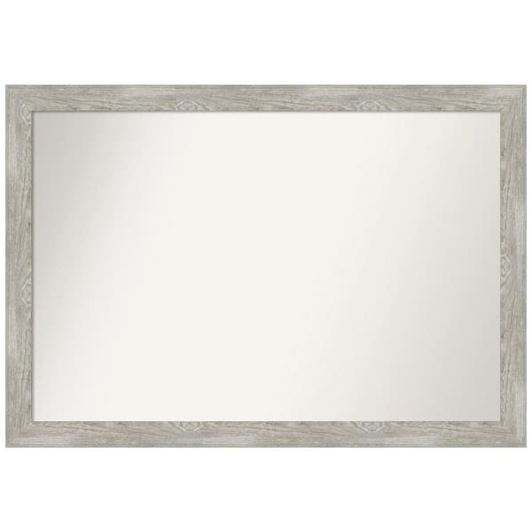 Amanti Art Dove Greywash Narrow 39.5 in. W x 27.5 in. H Non-Beveled Bathroom Wall Mirror in Gray