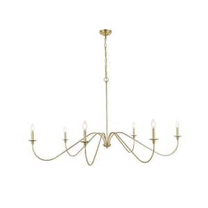 42 in. Home Living 8-Light White Chandelier with No Bulbs included