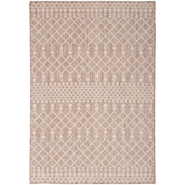 Nourison Positano Beige 5 ft. x 7 ft. Moroccan Contemporary Area Rug