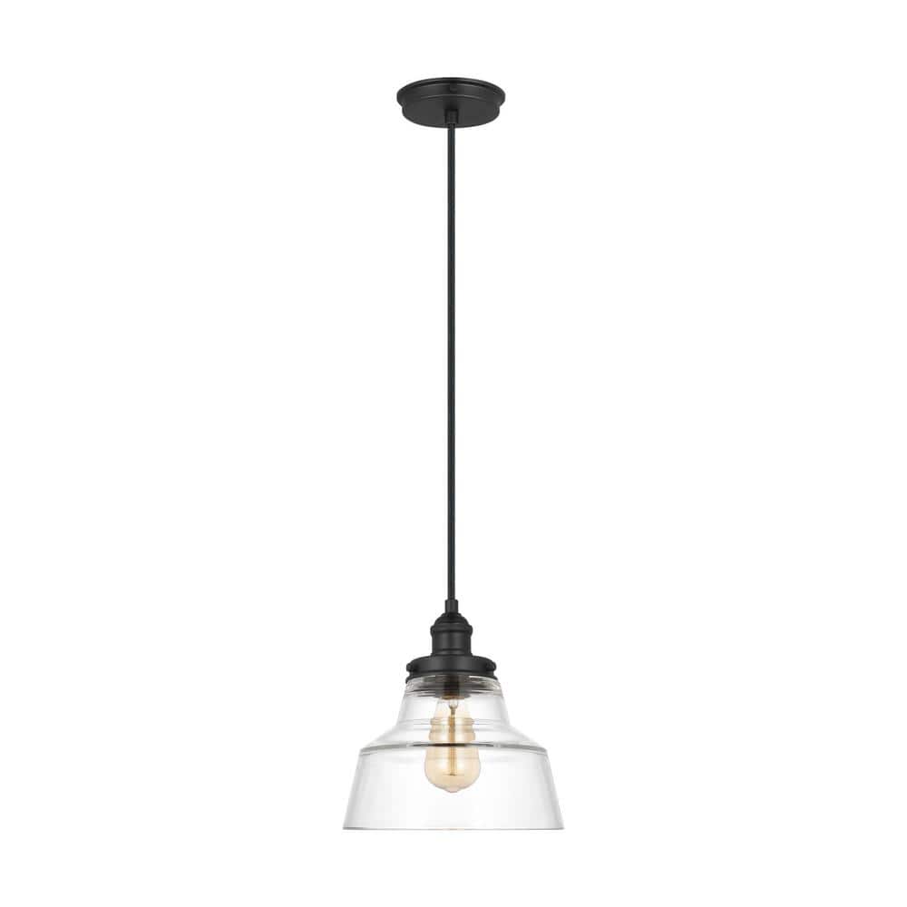 Midnight Black Single Light Pendant with Clear Glass Shade