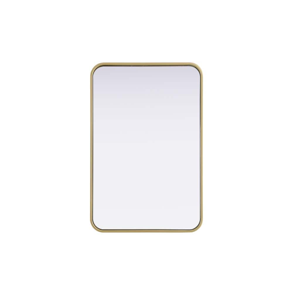 Timeless Home Brass 20 in. W x 30 in. H Contour Wall Mirror