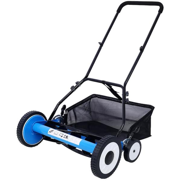 20 in. 5-Blade Push Reel Lawn Roller with Grass Catcher