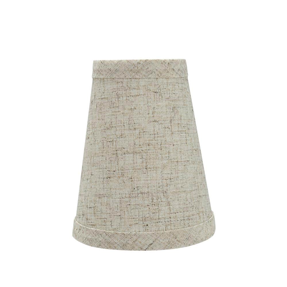 Beige Linen Empire Chandelier Clip-On Lamp Shades, Set of 6