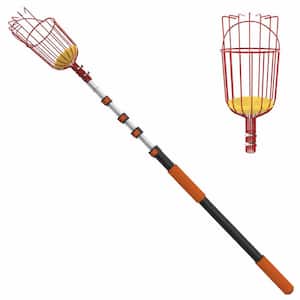 13 in. Tree Pruner Telescopic Fruit Picker Pole with Basket 5-20 ft. Extension for Apple Orange Mango Avocado
