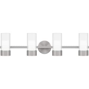 Logan 30.75 in. Brushed Nickel LED Vanity Light Bar with Clear Glass