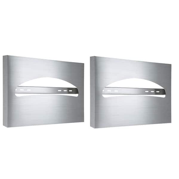 Alpine Industries Stainless Steel Brushed Single or Half-Fold Toilet Seat Cover Dispenser (2-Pack)