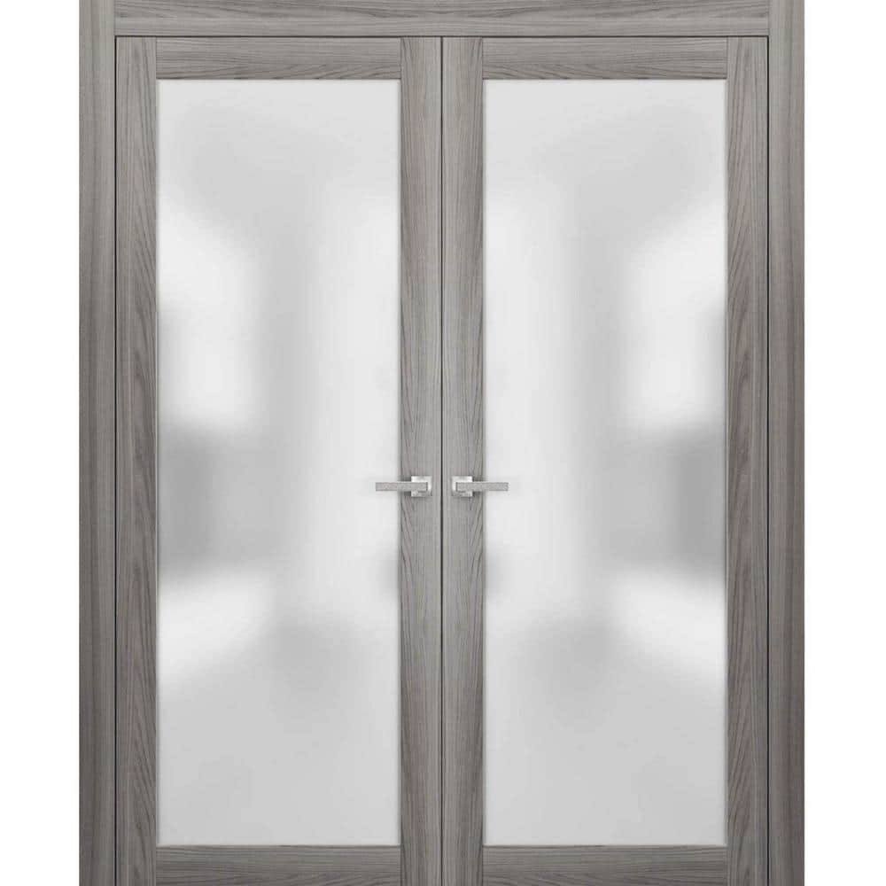 84 in. x 96 in. 2 Panel Ginger Ash Finished Solid Wood Sliding Door with Hardware price history on PriceWatchPro