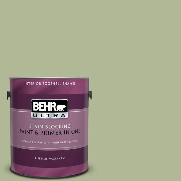 BEHR ULTRA 1 gal. #UL210-14 Moss Print Eggshell Enamel Interior Paint and Primer in One