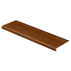 Teak 47 in. L x 12-1/8 in. W x 2-3/16 in. T Vinyl Overlay to Cover Stairs 1-1/8 in. to 1-3/4 in. Thick