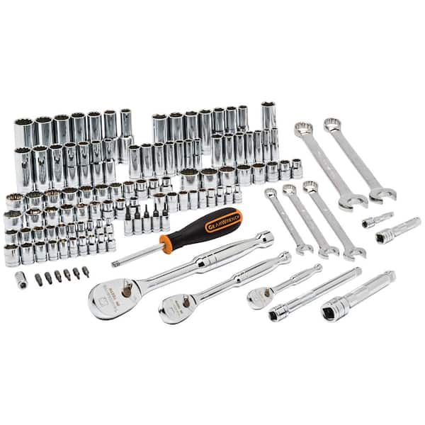 GEARWRENCH 1/4 in., 3/8 in. and 1/2 in. Drive Standard and Deep SAE/Metric Mechanics Tool Set (118-Piece)