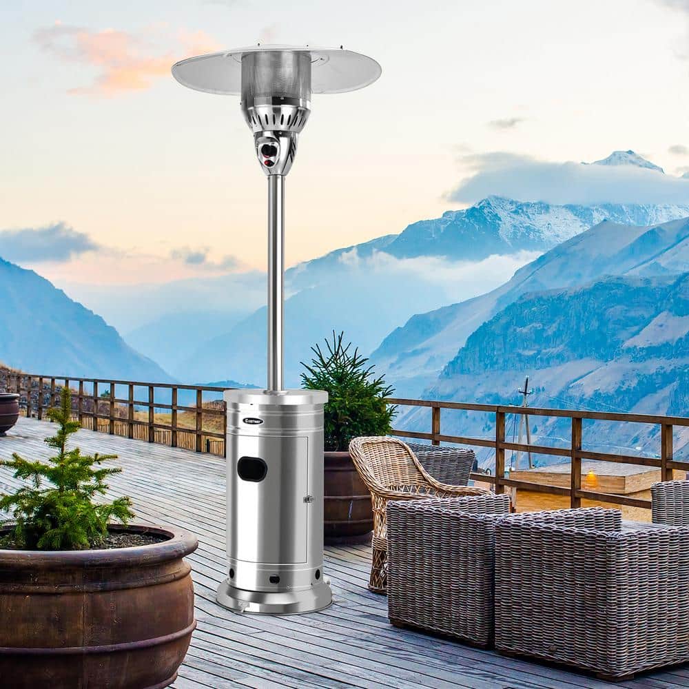 Premium Stainless Steel Outdoor Patio Propane Heater with Emergency Shut-Off, 48000 BTU