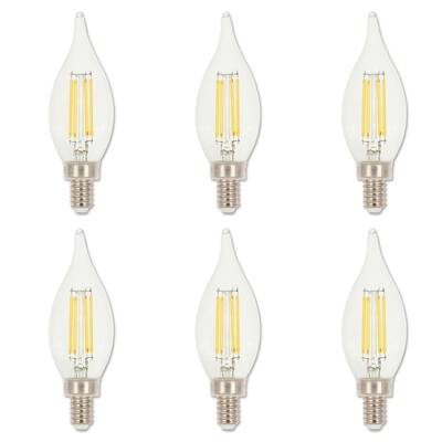 60-Watt Equivalent T10 Dimmable Clear E26 Edison Filament LED Light Bulb 2700K (6-Pack)