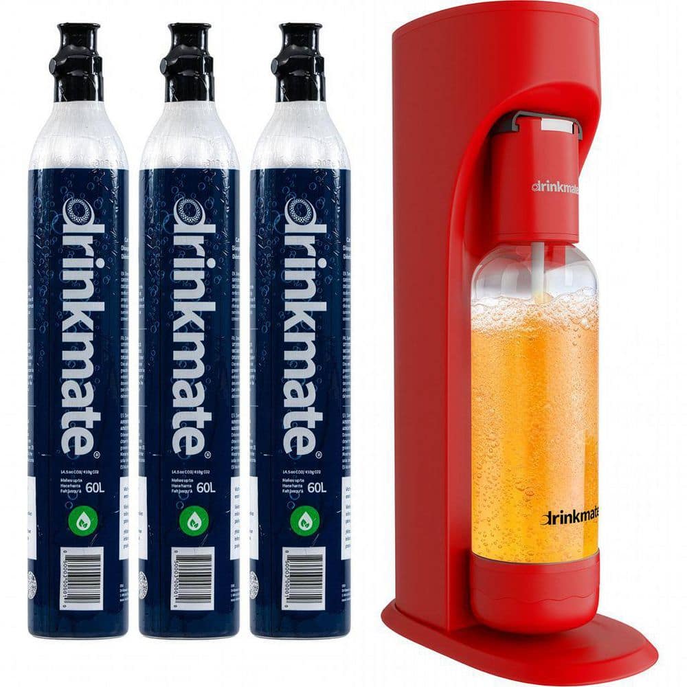 Royal Red Sparkling Water and Soda Maker Machine Bundle with 3 Each of the 60L CO2 Cylinders and 1-1L Bottle price history on PriceWatchPro