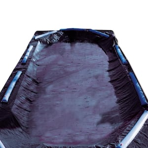 8-Year 16 ft. x 32 ft. Rectangle Black Economy In-Ground Winter Pool Cover