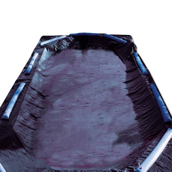 Swimline 8-Year 30 ft. x 50 ft. Rectangle Black Economy In-Ground Winter Pool Cover