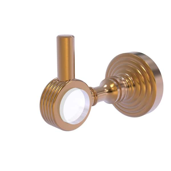 Allied Brass Pacific Grove J-Hook Robe/Towel Hook with Groovy Accents in Brushed Bronze