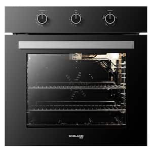 24 in. Built-In Single Natural Gas Wall Oven with Rotisserie in Black