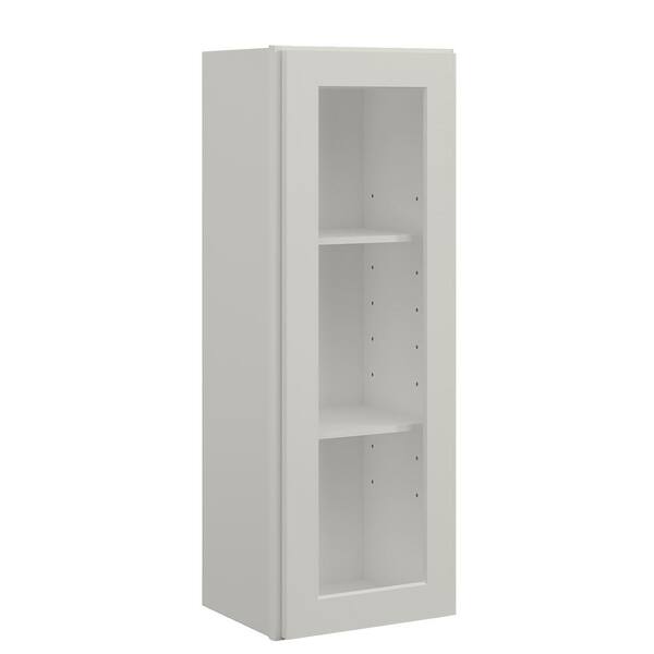 15 in. W x 12 in. D x 42 in. H in Shaker Dove Plywood Ready to Assemble Wall Cabinets with Shelf without Glass
