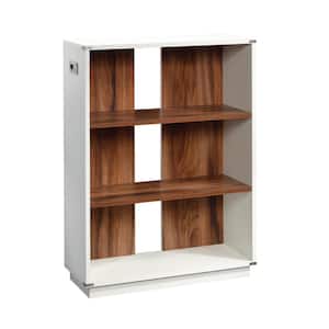 Vista Key Pearl Oak with Blaze Acacia 3-Shelf Bookcase