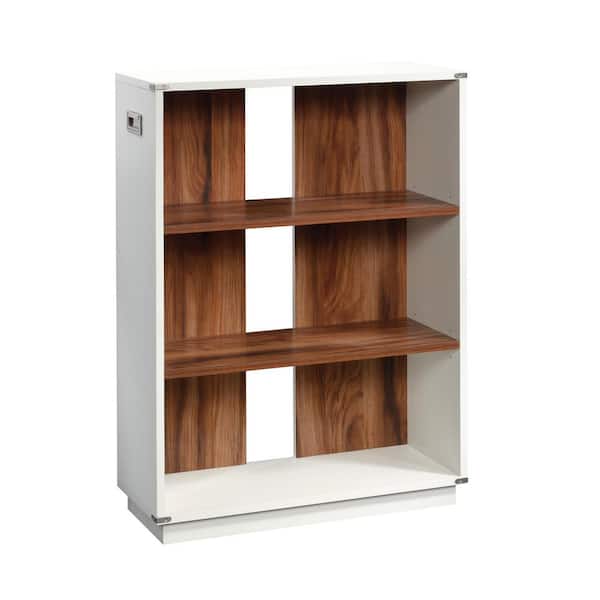 SAUDER Vista Key Pearl Oak with Blaze Acacia 3-Shelf Bookcase