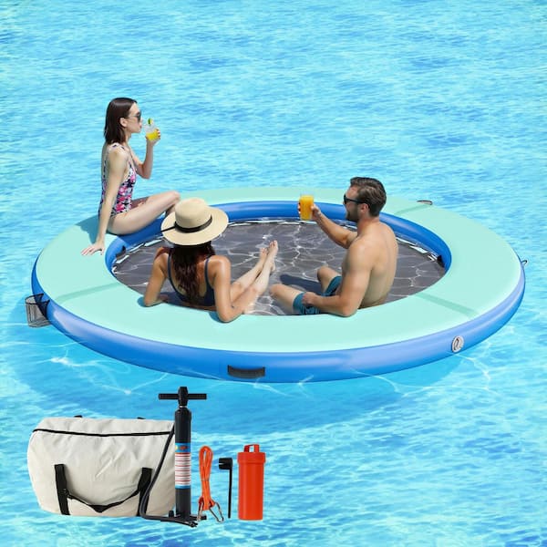 Summer Float Series 8 ft. Inflatable Green Water Hammock Dock
