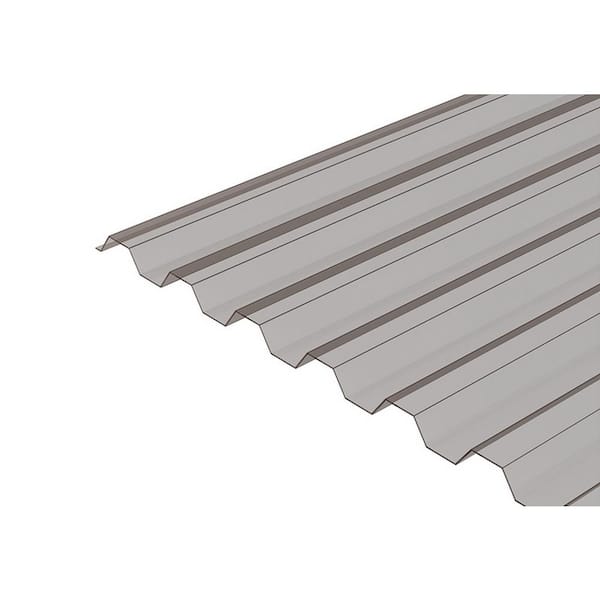 Ejoy 72 in. L x 21 in. W Corrugated Polycarbonate Plastic Trapezoid Clear Light Grey Roofing Sheets (Set of 10-Piece)