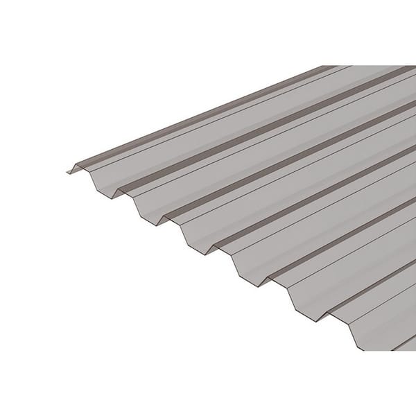 Ejoy 72 in. L x 21 in. W Corrugated Polycarbonate Plastic Trapezoid Clear Light Grey Roofing Sheets (Set of 2-Piece)
