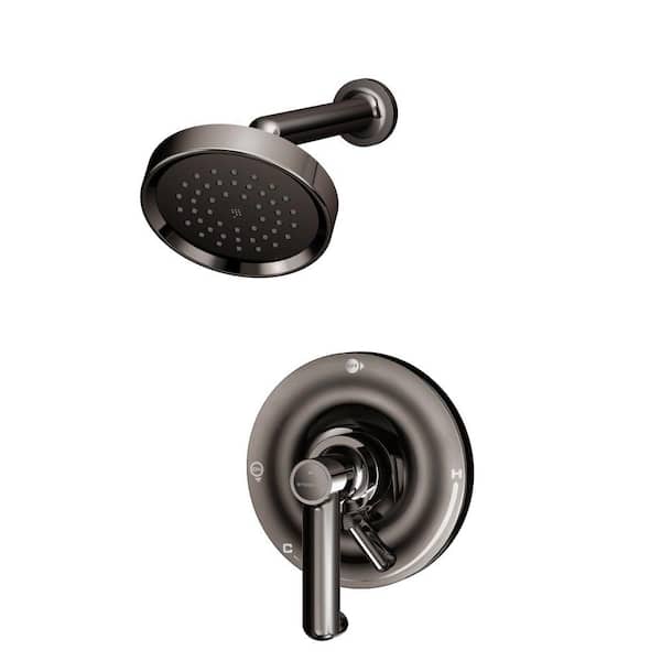 Symmons Museo Single-Handle 1-Spray Round Shower Faucet in Polished Graphite (Valve Included)