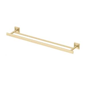 Elevate 24 in. Double Towel Bar in Brushed Brass