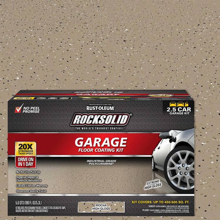 RustOleum RockSolid 180 oz. Mocha Polycuramine 2.5 Car Garage Floor
