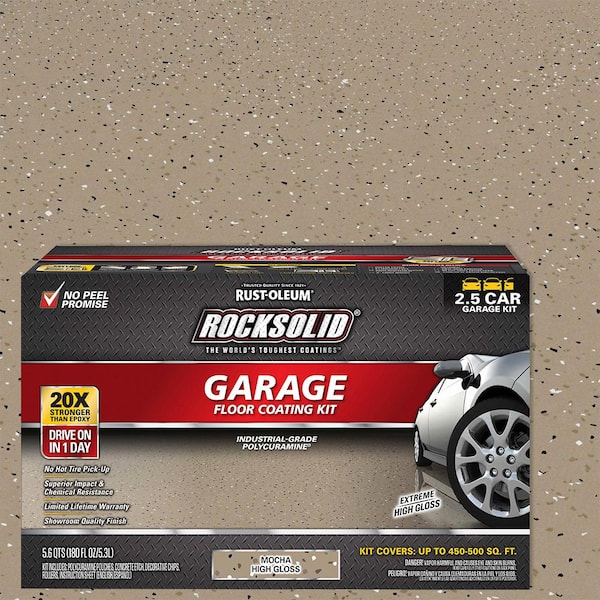 Rust-Oleum RockSolid 180 oz. Mocha Polycuramine 2.5 Car Garage Floor Kit