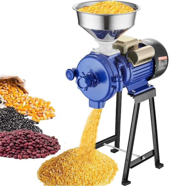 Electric Grain Mill Grinder, 3000-Watt Spice Grinders, Commercial Corn Mill Funnel, Thickness Adjustable Powder Machine