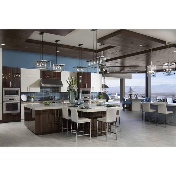 Sanford 22.875 in. Indoor/Outdoor Integrated LED Brushed Nickel Transitional Ceiling Fan with Remote for Patio or Porch