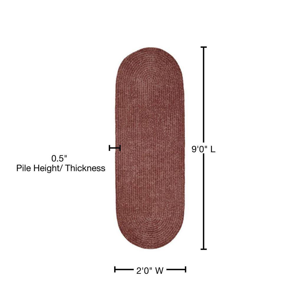 Mauve Braided Reversible Chenille 49" Indoor Area Rug