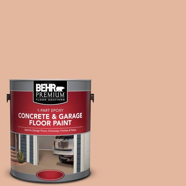 BEHR Premium 1 gal. #PFC-06 Georgia Peach 1-Part Epoxy Satin Interior/Exterior Concrete and Garage Floor Paint