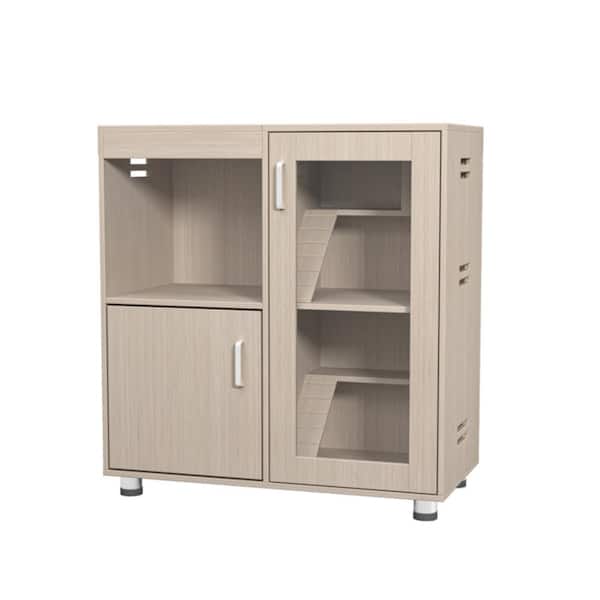 Unbranded Guinea Pig Cages 4-Tier Hamster Cage Wood with Storage Cabinet, House for Rat Chinchilla, Openable Top, Acrylic Windows